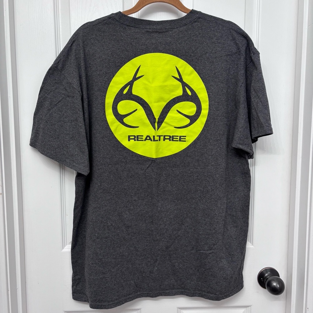 Charcoal Realtree Logo Tee | Neon Green Graphic XL - Picture 2 of 6